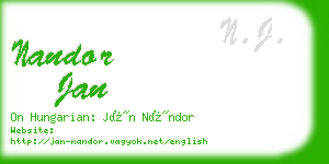 nandor jan business card